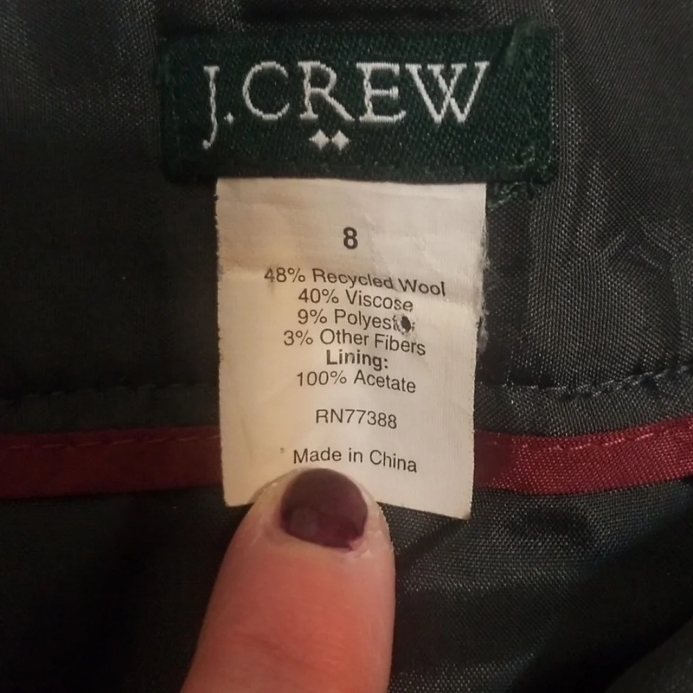 J. Crew Black/Charcoal Gray Mini Skirt. Sz 8